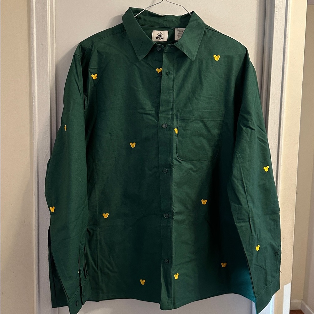 Disney Mickey Mouse Embroidered Long Sleeve Button Down Shirt